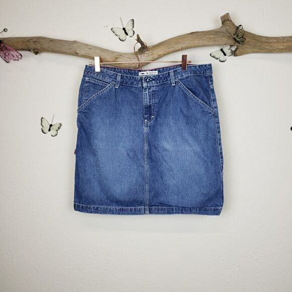 Tommy Hilfiger vintage denim skirt carpenter style - Picture 1 of 8